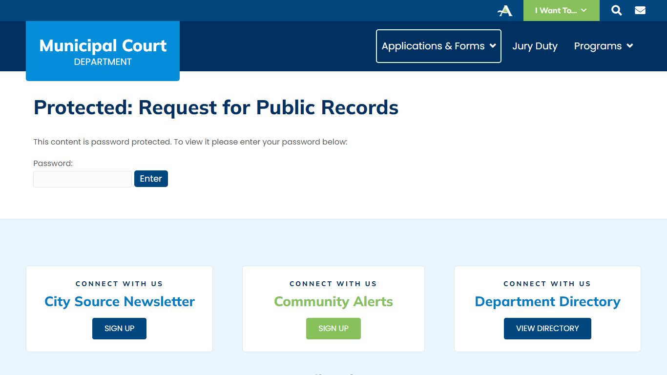 Request for Public Records - Municipal Court - Protected: Municipal ...